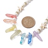 Dyed Natural Crackle Quartz Crystal Bid Necklaces for Women NJEW-JN04667-3
