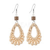 Bohemian Wood & Rattan Wood Woven Dangle Earrings WG21945-03-2