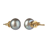 Natural Pearl Rondelle Stud Earrings EJEW-JE04585-02-3