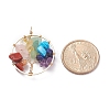 Gemstone Copper Wire Wrapped Chips Pendants PALLOY-JF01406-2