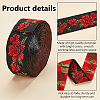 6.8M Flat Ethnic Style Polyester Jacquard Flower Ribbon OCOR-WH0082-133B-4