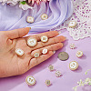 15Pcs 5 Styles 1-Hole Alloy Enamel Shank Buttons BUTT-TA0001-47A-7