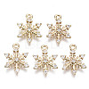 Brass Micro Pave Cubic Zirconia Charms for Christmas X-KK-R111-033-1