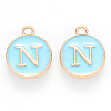 Golden Plated Alloy Enamel Charms ENAM-S118-04N-1