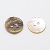 2-Hole Flat Round Mother of Pearl Buttons SHEL-N033-06-13mm-2