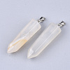 Natural White Agate Point Pendants G-R220-34P-1