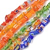 Handmade Millefiori Lampwork Beads Strands LAMP-P070-02A-1