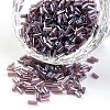 Transparent Colours Pearl Luster Plated Round Hole Glass Bugle Beads SEED-I001-116-1