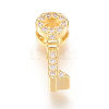 Brass Micro Pave Cubic Zirconia Slide Charms ZIRC-P077-18-NR-2