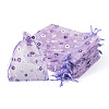 Flower Printed Organza Drawstring Bags OP-TAC0003-03-2