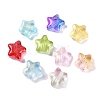 Transparent Spray Painted Frosted Glass Beads X2-GLAA-NH0003-01-1