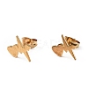 Heartbeat Stud Earrings with 316 Stainless Steel Pins and Crystal Rhinestone Pendant SJEW-F218-01G-2