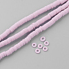 Flat Round Handmade Polymer Clay Bead Spacers X-CLAY-R067-4.0mm-26-1