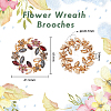 Flower Wreath Colorful Rhinestone Brooch JEWB-WH0026-19-2