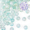 100Pcs Crackle Transparent Glass UV Reactive Beads GLAA-TA0004-28B-3