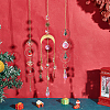 SUNNYCLUE 4Pcs 4 Style Christmas Theme Sun Catcher Glass Pendant Decorations AJEW-SC0001-51-4