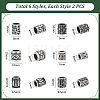 12Pcs 6 Styles Column 304 Stainless Steel European Beads STAS-UN0059-94-3