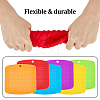 6Pcs 6 Colors Square Silicone Hot Mats for Hot Dishes AJEW-DC0001-14-5