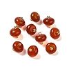 Natural Carnelian(Dyed & Heated) Rondelle Charms with Rack Plating Brass Loops G-G110-05A-03-1