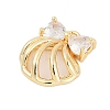 Brass Micro Pave Cubic Zirconia Pendants ZIRC-P122-05A-G01-2