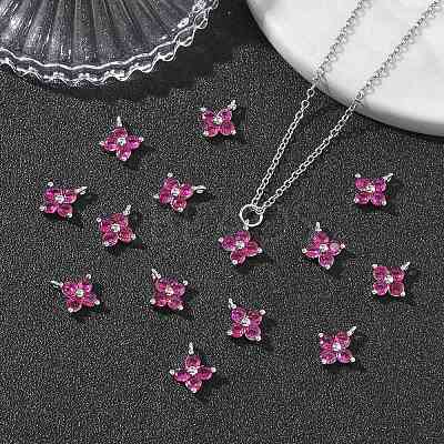 SHEGRACE Brass Cubic Zirconia Charms XGRQ4H469-680P-C-1