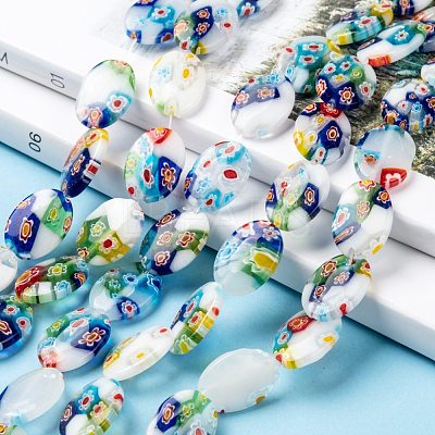 Handmade Millefiori Glass Beads Strands X-LK137-1