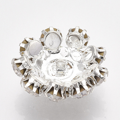 Silver Color Plated Brass Shank Buttons X-RB-S066-09S-08-1