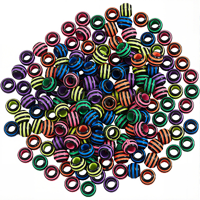 200Pcs Spray Painted Acrylic European Beads SACR-PA0001-13-1