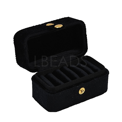 Mini Rectangle Velvet Ring Storage Boxes with Snap Buttons CON-Z009-02B-1