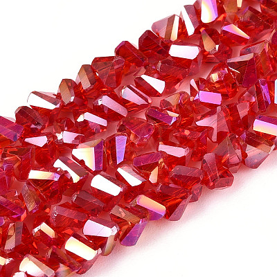 Electroplate Transparent Glass Beads Strands GLAA-N021-4mm-08-1