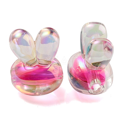 UV Plating Rainbow Iridescent Acrylic Beads X1-PACR-E001-05F-1