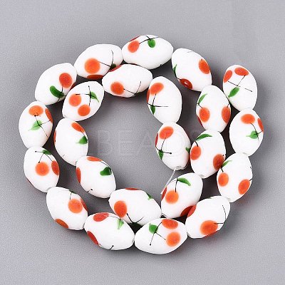 Frosted Handmade Lampwork Beads Strands LAMP-N037-03F-1