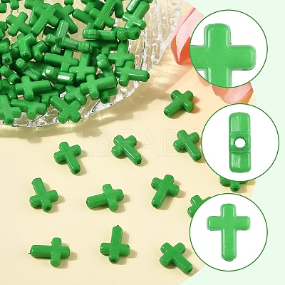 200Pcs Opaque Acrylic Beads SACR-FS0001-39J-1