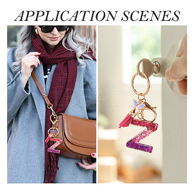 Alloy Resin Butterfly Keychains KEYC-TADJ0002-02G-Z-1