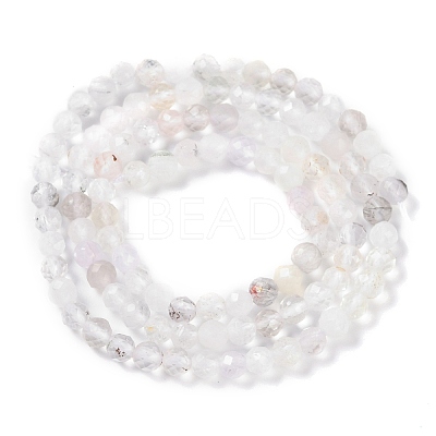 Faceted Round Natural Quartz Crystal Bead Strands G-L411-30-4mm-01-1