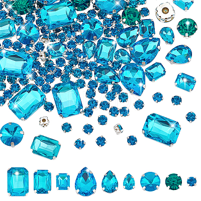 198Pcs 9 Style Sew on Rhinestone DIY-PH0008-64-1