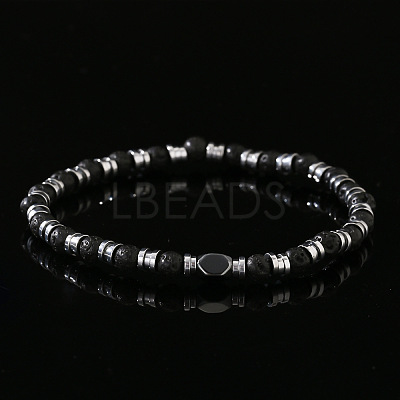 Bohemian Style Natural Lava Rock Beads Stretch Beads for Women Men CZ0038-1