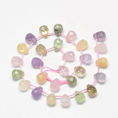 Natural Multi Color Quartz Beads Strands G-R435-15C-1