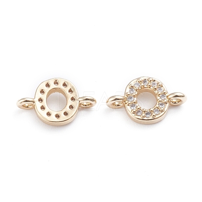 Brass Micro Pave Cubic Zirconia Letter Links ZIRC-I042-16G-O-1