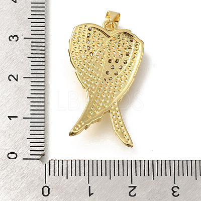 Rack Plating Brass with Cubic Zirconia Pendants KK-Z086-14G-02-1
