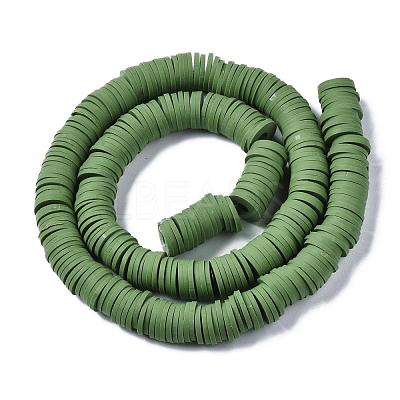 Flat Round Handmade Polymer Clay Beads CLAY-R067-10mm-43-1