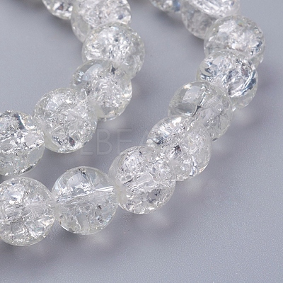 Spray Painted Crackle Glass Beads Strands CCG-Q001-10mm-01-1