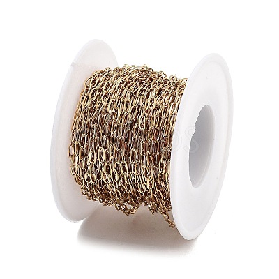 PVD Vacuum Plating 304 Stainless Steel Paperclip Chains CHS-H026-02G-01-1