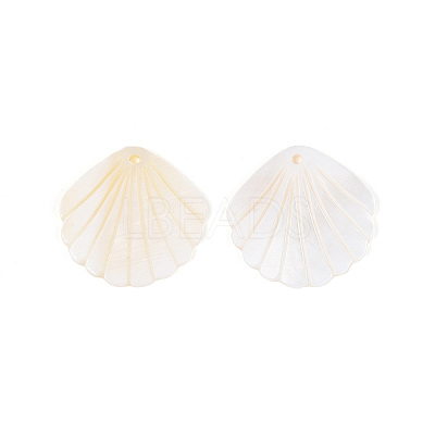Carved Natural Freshwater Shell Pendants SHEL-T020-62B-1