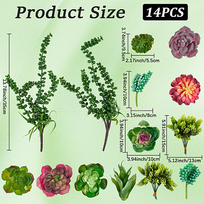 PVC Artificial Succulent Plant AJEW-SP0004-35A-1