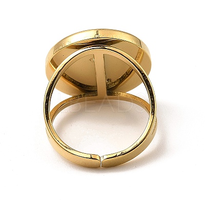304 Stainless Steel Open Cuff Pad Ring Settings RJEW-Z018-41G-1