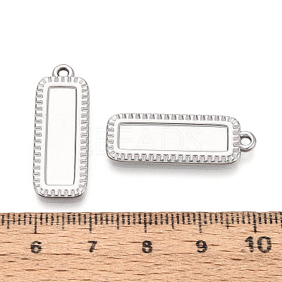 304 Stainless Steel Pendant Cabochon Settings STAS-N108-65P-1