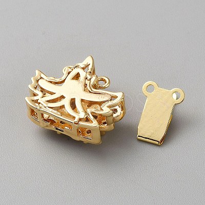 Golden Plated Brass Box Clasps KK-CJC0001-40G-02-1