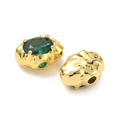 Brass Pave Cubic Zirconia Beads CU-CBA42CA-06G-01-1