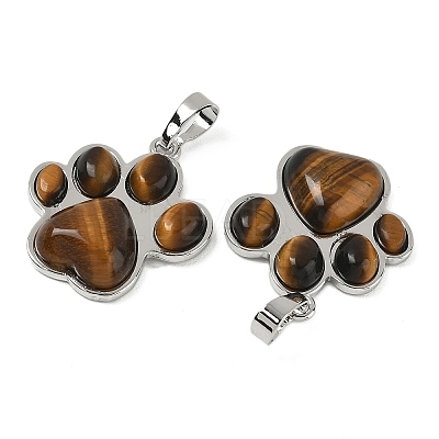 Natural Tiger Eye Pendants X-G-B194-02P-10-1
